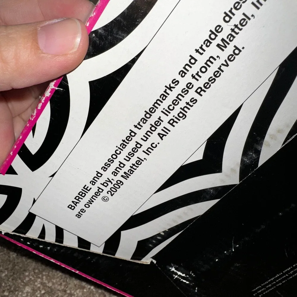 Barbie 50th Anniversary Anniversary Clock 1959 Swimsuit Zebra Print Mattel 2009